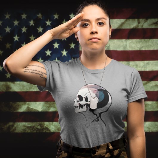 Abstracte lijn Kunstschedel V nek - Vrouwenschedel T-shirt