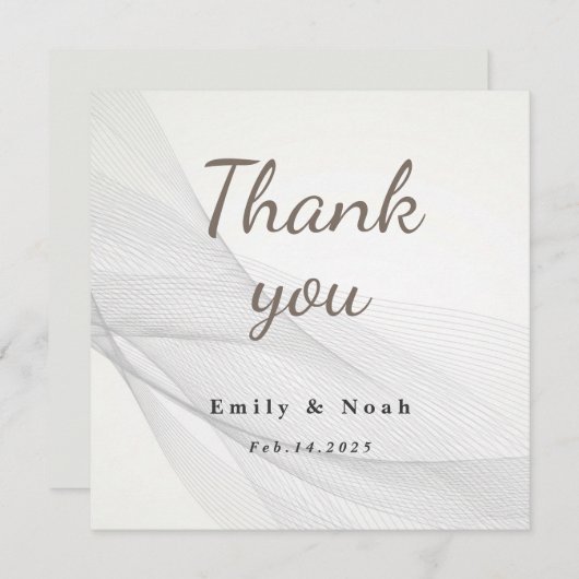 Abstracte lijn textuur bruiloft dank u kaart (Voorkant / Achterkant)