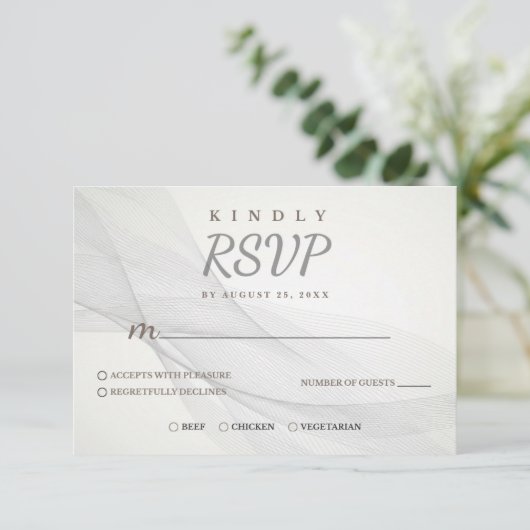 Abstracte Lijn Textuur RSVP Kaart (Staand voorkant)