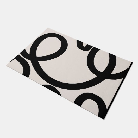 Abstracte lijn zwart en wit deurmat (Schuin)