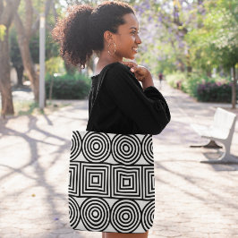 Abstracte lijncirkels tote bag