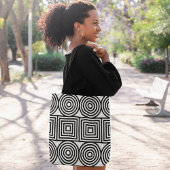 Abstracte lijncirkels tote bag