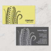 Abstracte lijnen 01- zwart op Bleek geel Visitekaartje (Voorkant / Achterkant)