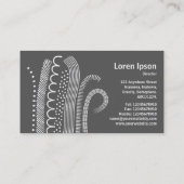 Abstracte lijnen 01- zwart op Bleek geel Visitekaartje (Achterkant)