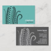 Abstracte lijnen 01 - Zwart op licht Blauwgroen Visitekaartje (Voorkant / Achterkant)