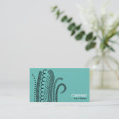 Abstracte lijnen 01 - Zwart op licht Blauwgroen Visitekaartje (Staand voorkant)