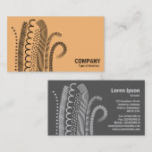 Abstracte lijnen 01 - zwart op licht Sinaasappel Visitekaartje (Voorkant / Achterkant)