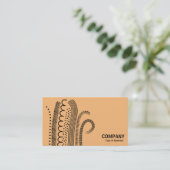 Abstracte lijnen 01 - zwart op licht Sinaasappel Visitekaartje (Staand voorkant)