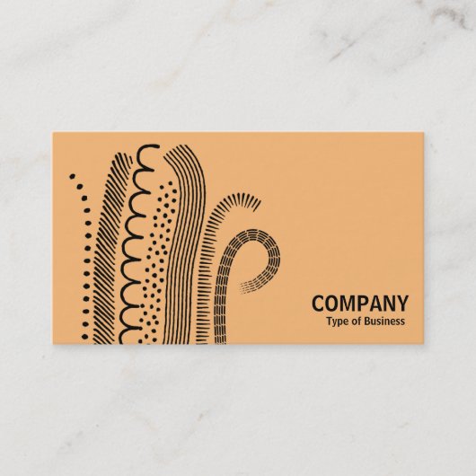 Abstracte lijnen 01 - zwart op licht Sinaasappel Visitekaartje (Voorkant)