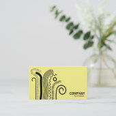 Abstracte lijnen 02- zwart op Bleek geel Visitekaartje (Staand voorkant)