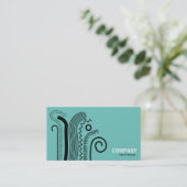 Abstracte lijnen 02 - Zwart op licht Blauwgroen Visitekaartje (Staand voorkant)