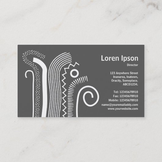 Abstracte lijnen 02 - Zwart op licht Blauwgroen Visitekaartje (Achterkant)