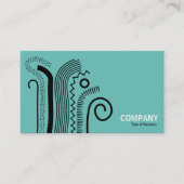 Abstracte lijnen 02 - Zwart op licht Blauwgroen Visitekaartje (Voorkant)