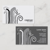 Abstracte lijnen 02 - zwart op wit visitekaartje (Voorkant / Achterkant)