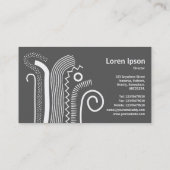 Abstracte lijnen 02 - zwart op wit visitekaartje (Achterkant)
