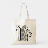Abstracte lijnen 02 - zwart tote bag (Achterkant)