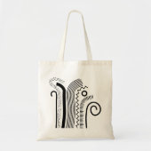 Abstracte lijnen 02 - zwart tote bag (Voorkant)