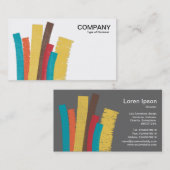 Abstracte lijnen 03- Kleuren op wit Visitekaartje (Voorkant / Achterkant)