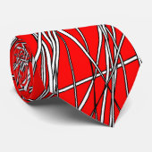 Abstracte lijnen - 03 - Rood #FF0000 Stropdas (Opgerold)