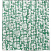 Abstracte Lijnen 120923 - Bos Groen op Wit Douchegordijn (Voorkant)