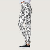 Abstracte lijnen 130318(a) - zwart op wit leggings (Links)