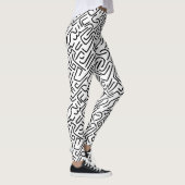 Abstracte lijnen 130318(b) - zwart op wit leggings (Rechts)
