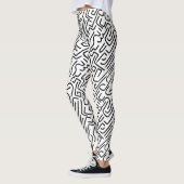 Abstracte lijnen 130318(b) - zwart op wit leggings (Links)