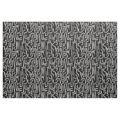 Abstracte lijnen 130318 - White on Black Stof (Yard (91,4 cm))