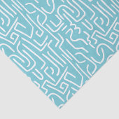 Abstracte lijnen 130318 - White on Robin Egg Blue Tissuepapier (Detail)