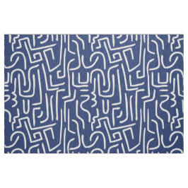 Abstracte lijnen 130318 - Wit op #1D336D Blauw Stof