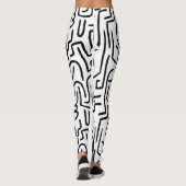 Abstracte lijnen 130318 - Zwart op wit Leggings (Achterkant)