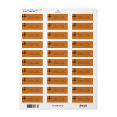 Abstracte Lijnen Aardse Terracotta Bruiloft Etiket (Full Sheet)