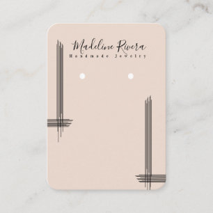 Abstracte lijnen Artisan Earring Display Kaarten Contactkaartje