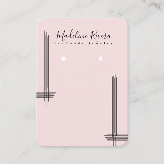 Abstracte lijnen Artisan Earring Display Kaarten Contactkaartje (Voorkant)