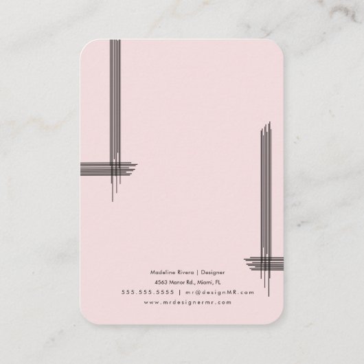 Abstracte lijnen Artisan Earring Display Kaarten Contactkaartje (Achterkant)