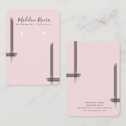 Abstracte lijnen Artisan Earring Display Kaarten Contactkaartje (Voorkant / Achterkant)