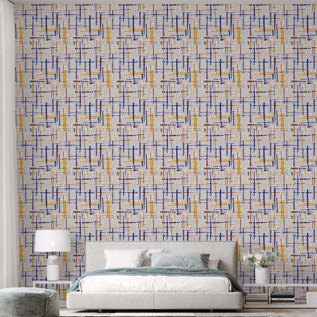 Abstracte lijnen behang (Slaapkamer)