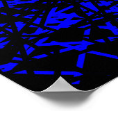 Abstracte lijnen - Blauw Poster (Hoek)