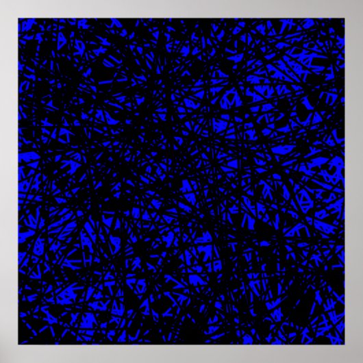 Abstracte lijnen - Blauw Poster (Voorkant)