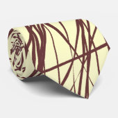 Abstracte lijnen - Bruin op room Stropdas (Opgerold)