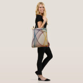Abstracte lijnen Canvas tas - Artistic Design (Op model)