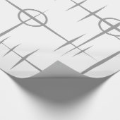 Abstracte lijnen cirkels grijs patroon cadeaupapier (Hoek)