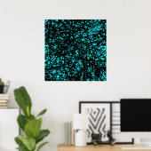 Abstracte lijnen - Cyaan Poster (Thuiskantoor)