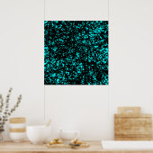 Abstracte lijnen - Cyaan Poster (Keuken)