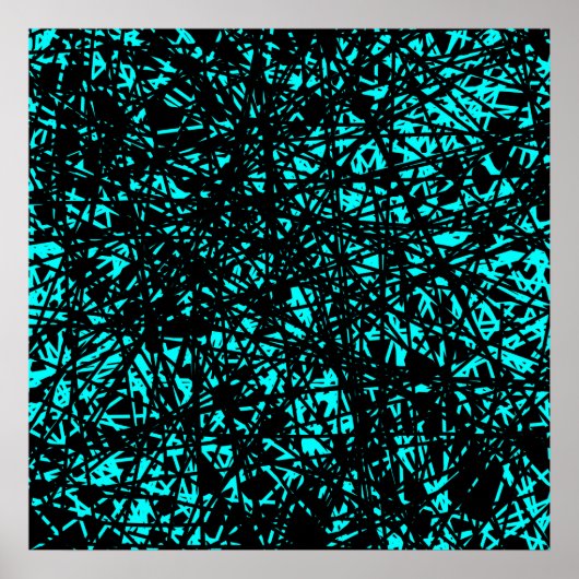 Abstracte lijnen - Cyaan Poster (Voorkant)