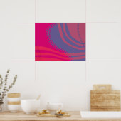 Abstracte lijnen en curves landschap poster (Keuken)