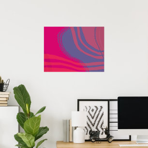 Abstracte lijnen en curves landschap poster