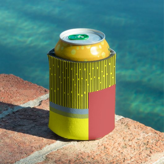 Abstracte lijnen en rechthoeken blikjeskoeler (Insitu Zwembad)