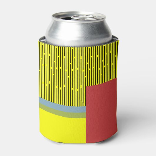 Abstracte lijnen en rechthoeken blikjeskoeler (Blikje Voorkant)