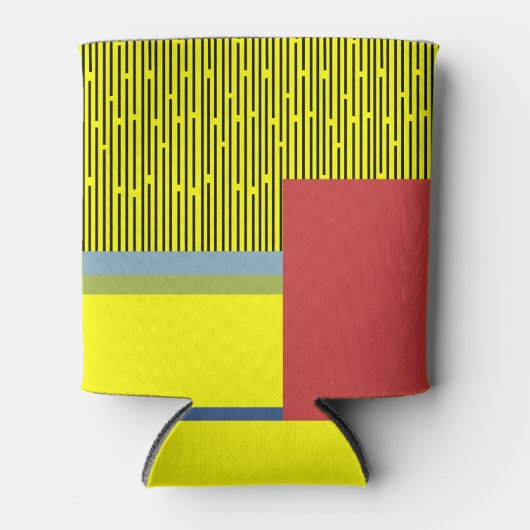 Abstracte lijnen en rechthoeken blikjeskoeler (Voorkant)